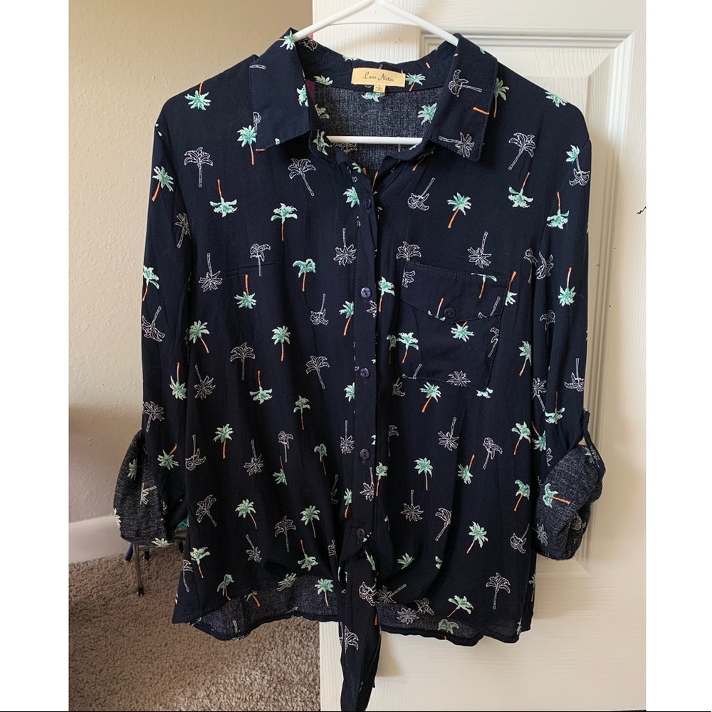 Dark blue shirt with print